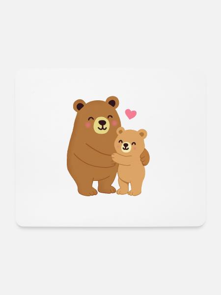 Bear hug - Mouse Pad (horizontal) - white