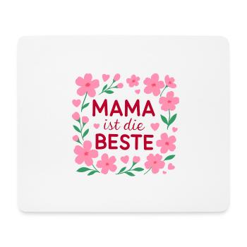 Mama ist die Beste – Blumenrahmen - Mousepad (Querformat) - Weiß - Vorne