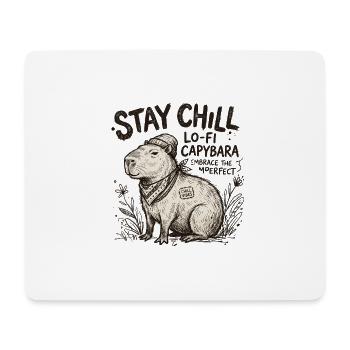 Capybara Chill LoFi Artwork - Mouse Pad (horizontal) - white - Front