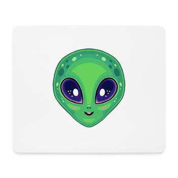Süßer Kawaii-Außerirdischer Helläugige - Mousepad (Querformat) - Weiß - Vorne