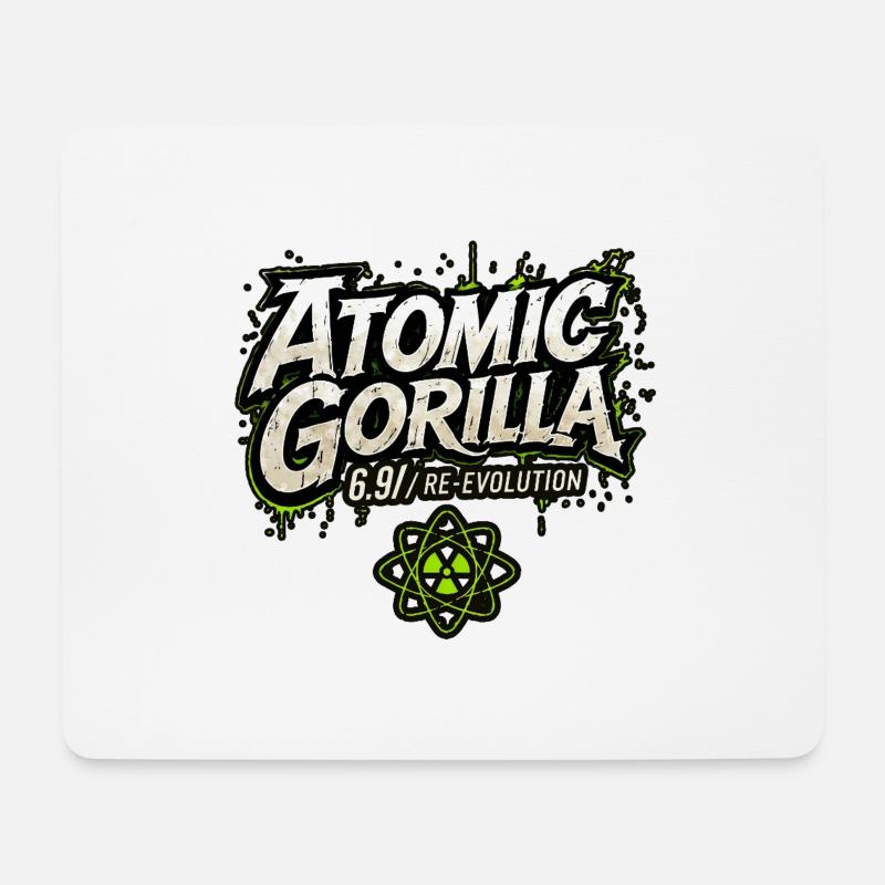 Atomare Gorilla-Reevolution - Mousepad (Querformat) - Weiß