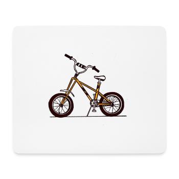 Gelbe BMX-Fahrradillustration - Mousepad (Querformat) - Weiß - Vorne