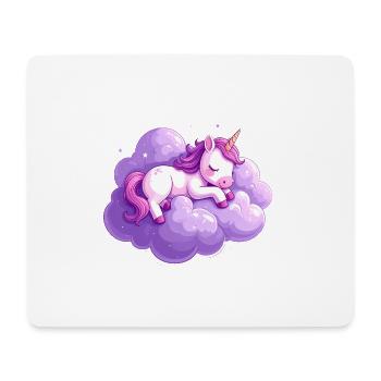 Sleeping unicorn on a purple cloud - Mouse Pad (horizontal) - white - Front