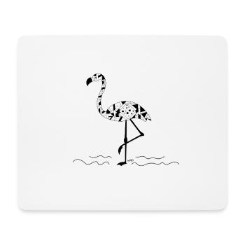 Flamingo Schwarz-Weiß-Mosaik - Mousepad (Querformat) - Weiß - Vorne