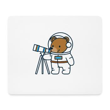 Astronaut bear at the telescope - Mouse Pad (horizontal) - white - Front