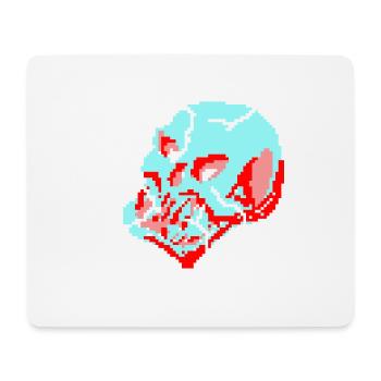 8bit neon skull - Mouse Pad (horizontal) - white - Front