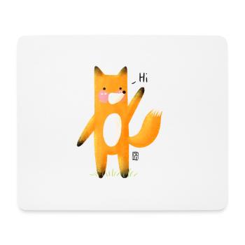 winkender Fuchs Hi - Mousepad (Querformat) - Weiß - Vorne