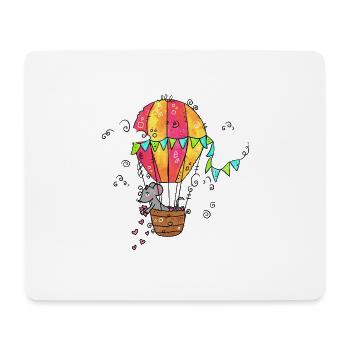 Heart Balloon: Mouse in the Basket - Mouse Pad (horizontal) - white - Front