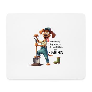Dragging Dog Dog & Jardinage Amateur d’humour Merch - Tapis de souris (format paysage) - blanc - Devant