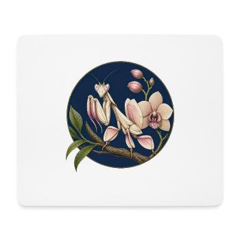 Mante religieuse sur orchidées - Tapis de souris (format paysage) - blanc - Devant