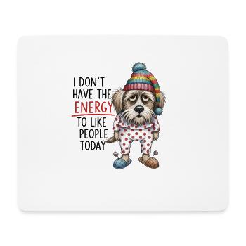 Funny Sleepy Dog Design - Mouse Pad (horizontal) - white - Front