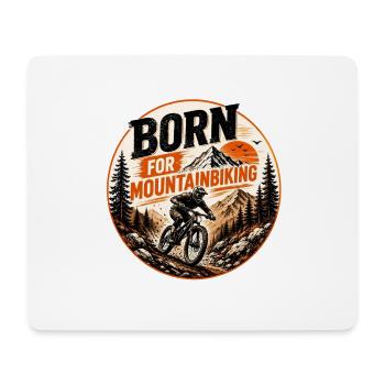 Geboren fürs Mountainbiken - Mousepad (Querformat) - Weiß - Vorne