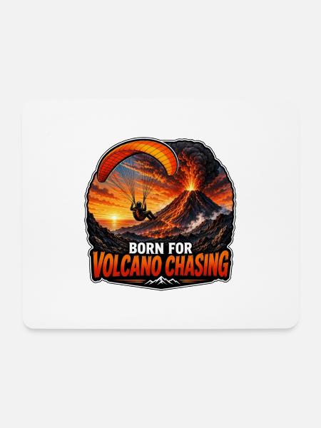 Vulkanjagd Paragliding Abenteuer - Mousepad (Querformat) - Weiß