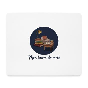 Mon havre de mots - Coin Lecture & Livre - Tapis de souris (format paysage) - blanc - Devant