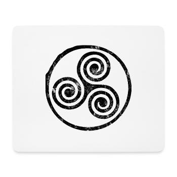 Triskele Spiral Emblem - Mouse Pad (horizontal) - white - Front