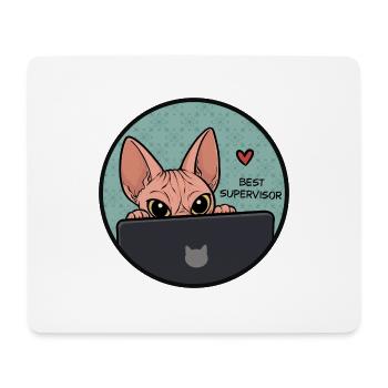 Beste Supervisor Katze - Sphynx Cat  - Mousepad (Querformat) - Weiß - Vorne