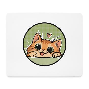 Orange Cat cute - Katze mit Kulleraugen - Mousepad (Querformat) - Weiß - Vorne