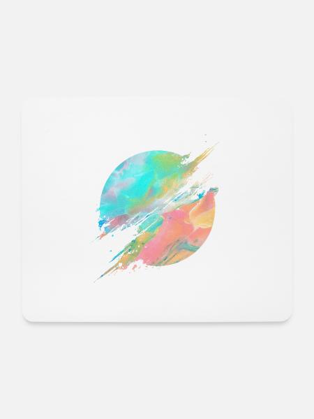 Pastel Rainbow Abstract Splash - Mousepad (Querformat) - Weiß