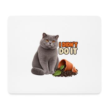 I Didn't Do It – Unschuldige Katze - Mousepad (Querformat) - Weiß - Vorne