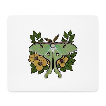 Üppiger Mondfalter zwischen gelben Blüten - Mousepad (Querformat) - Weiß - Vorne