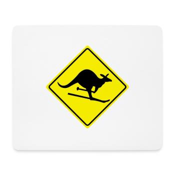 Verkehrsschild Känguru - Mousepad (Querformat) - Weiß - Vorne