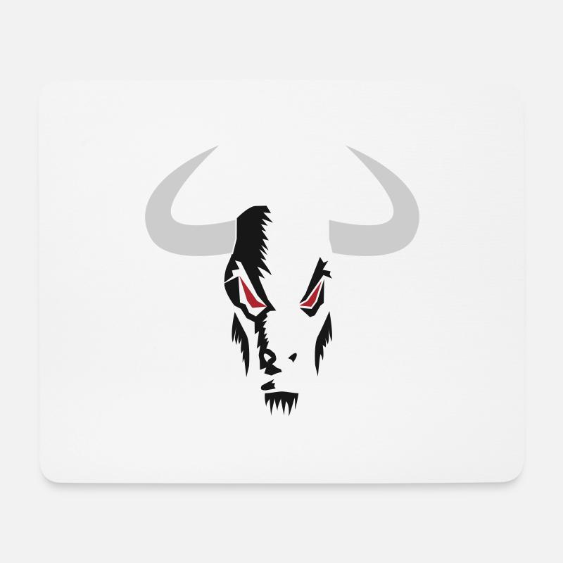 Bull Head klein - Mousepad (Querformat) - Weiß