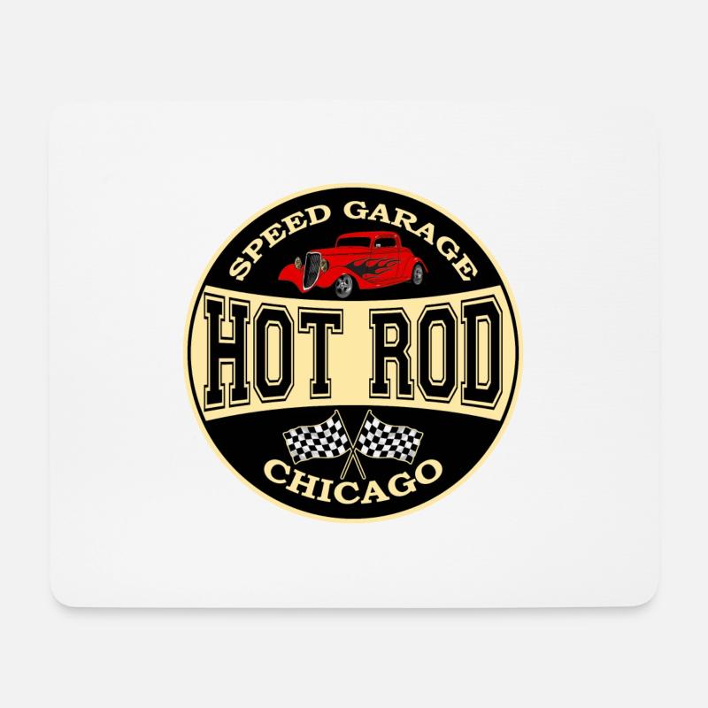 hot rod logo - Mouse Pad (horizontal) - white