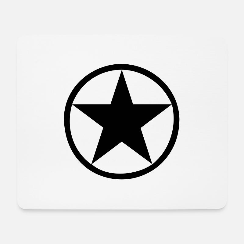 Stern im Kreis - Mousepad (Querformat) - Weiß