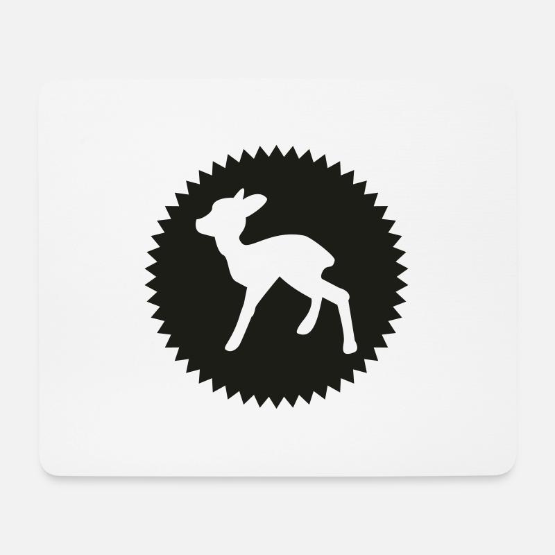 reh_kranz - Mousepad (Querformat) - Weiß