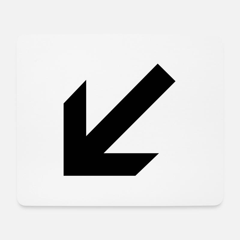 Pfeil nach links unten - Mousepad (Querformat) - Weiß