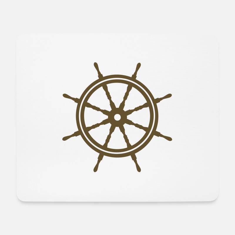 Steuerrad filigran - Mousepad (Querformat) - Weiß