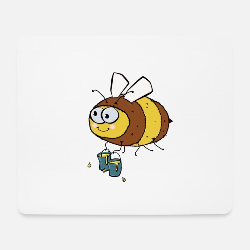 Biene - Mousepad (Querformat) - Weiß