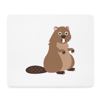 Biber - Mousepad (Querformat) - Weiß - Vorne