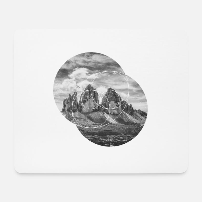 Drei Zinnen Dolomiten Geometrische Form Polygon - Mousepad (Querformat) - Weiß