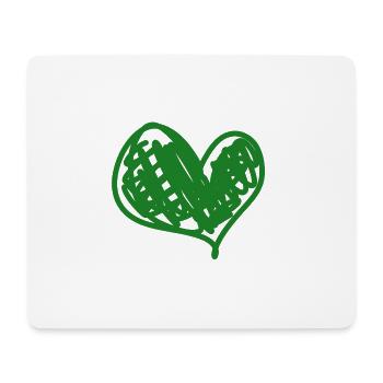 cœur vert - Tapis de souris (format paysage) - blanc - Devant