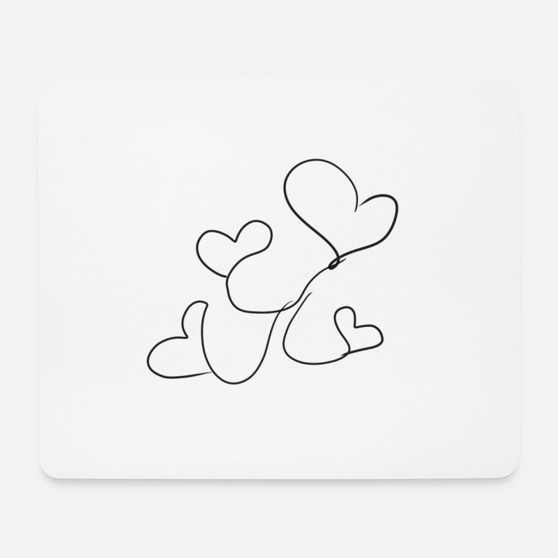 herzen herz - Mousepad (Querformat) - Weiß