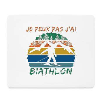 Je peux pas j'ai Biathlon - Tapis de souris (format paysage) - blanc - Devant