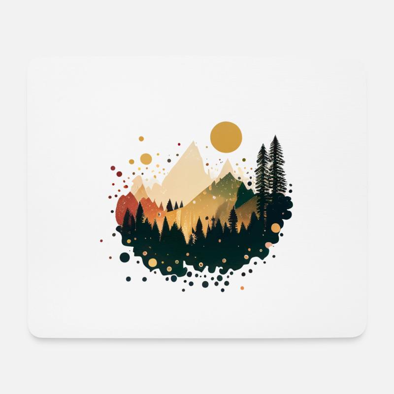 Berge, Meer, Sonne, Natur, Wandern, Strand, Wald - Mousepad (Querformat) - Weiß