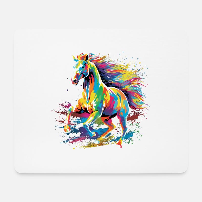 Wunderschönes Pferd Dorfkinder Reiter Reitsport - Mousepad (Querformat) - Weiß