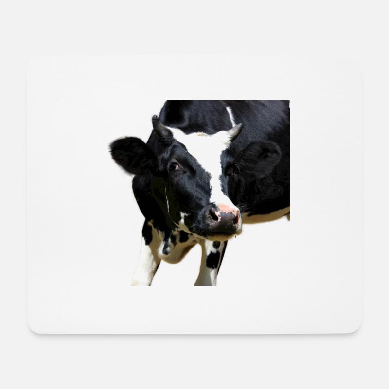 lustige Kuh Kuhkopf - Mousepad (Querformat) - Weiß