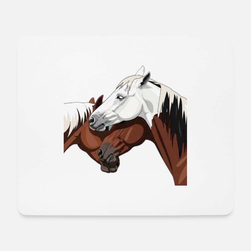 Elegant horse impression - Mouse Pad (horizontal) - white