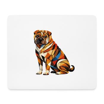 Shar pei Geometric - Mouse Pad (horizontal) - white - Front