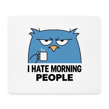 Grummelige Eule Kaffee Morgen - Mousepad (Querformat) - Weiß - Vorne