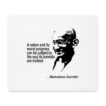 Gandhi Animal Rights - Tapis de souris (format paysage) - blanc - Devant