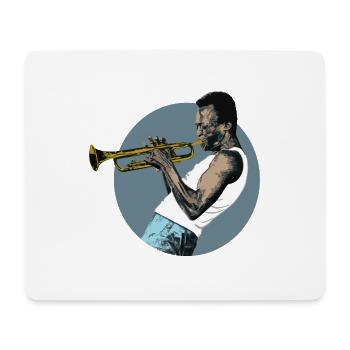 Jazz trompette - Tapis de souris (format paysage) - blanc - Devant