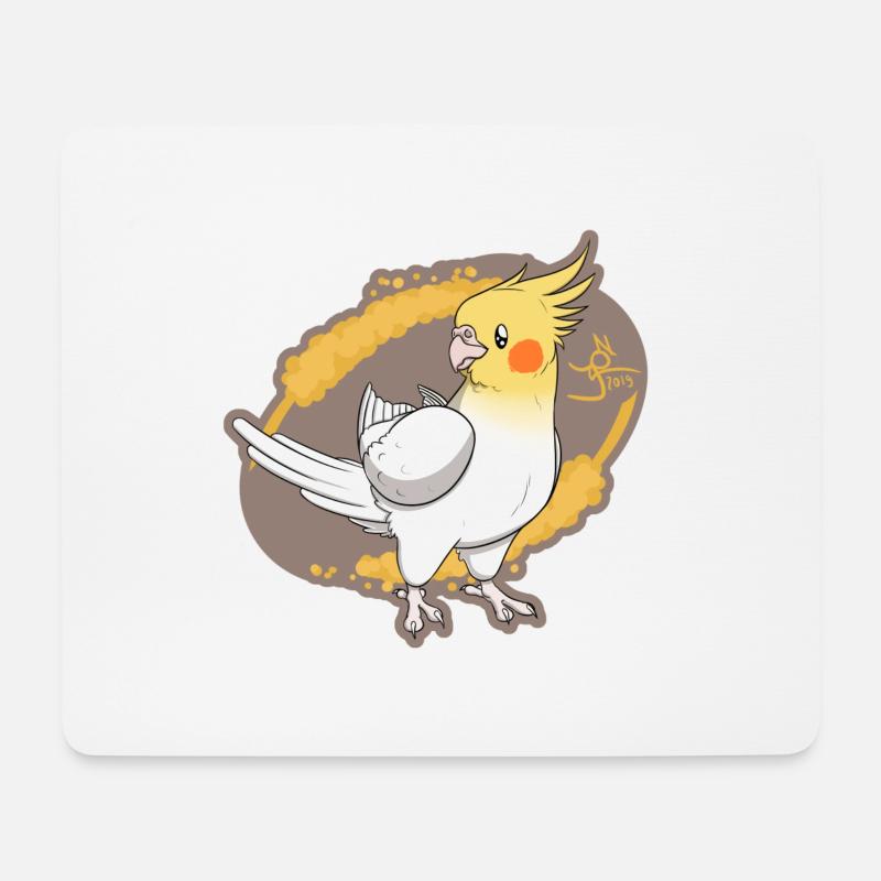 Cockatiel Lutino - Mouse Pad (horizontal) - white