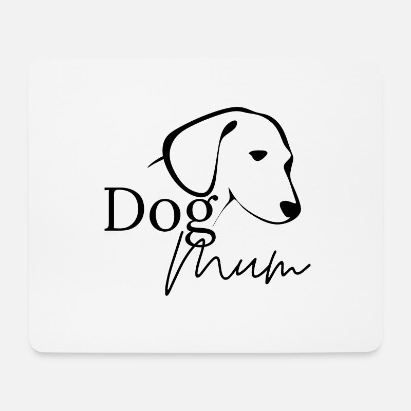 Dog Mum Head - Mousepad (Querformat) - Weiß