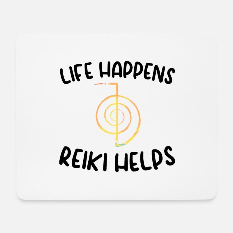 Reiki Geschenkidee | Reiki Meister Reiki Kristalle - Mousepad (Querformat) - Weiß