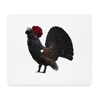 Auerhahn mit Schwarzwälder Bollenhut - Mousepad (Querformat) - Weiß - Vorne