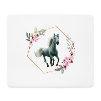 Équitation Cheval Amour Filles Femmes Cheval - Tapis de souris (format paysage) - blanc - Devant